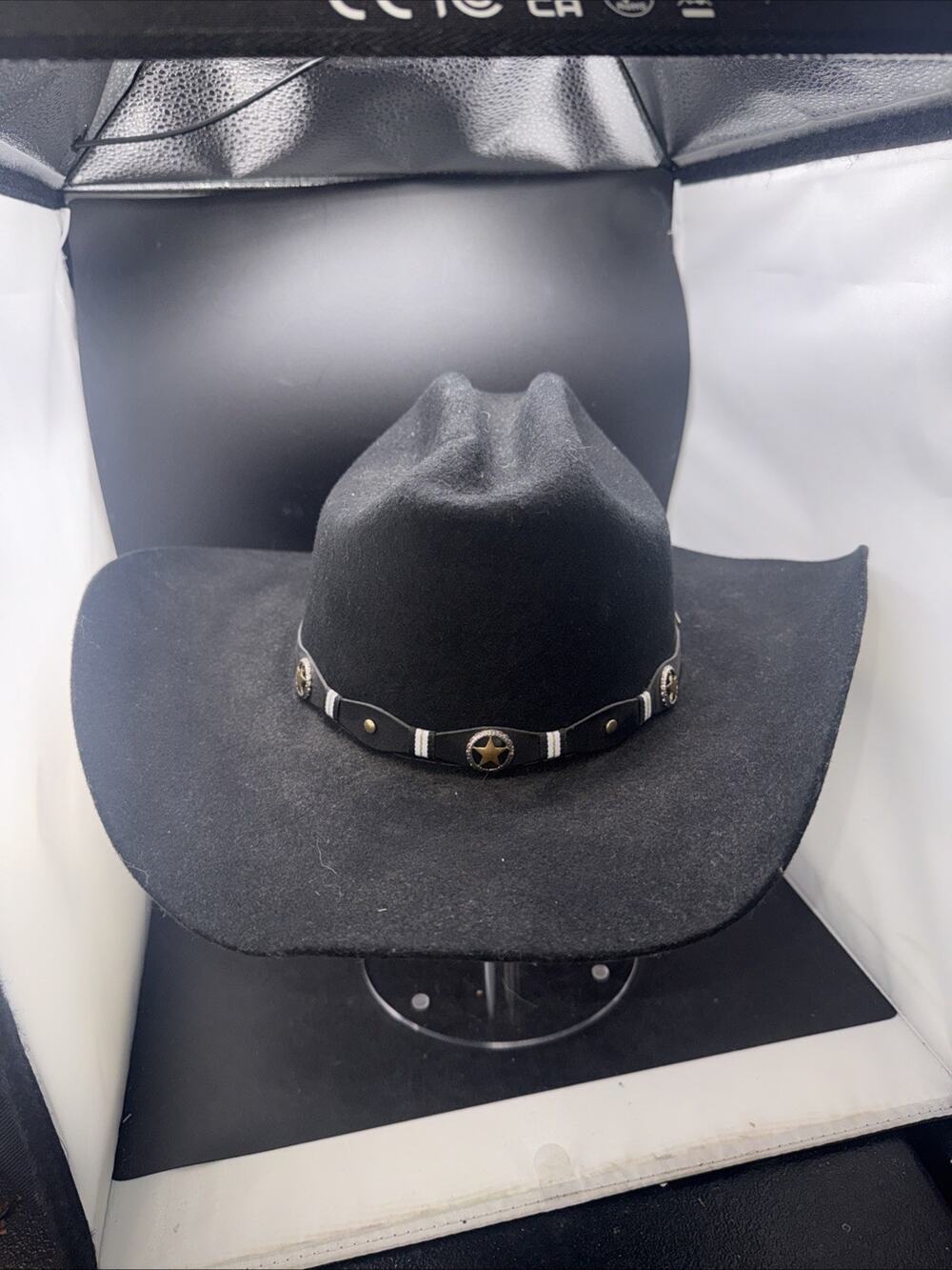Larry Mahan Black Wool Felt Cowboy Hat 7 1/8 Made in USA Western Texas XXX